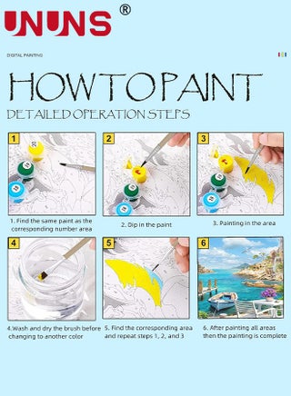 Paint by Number For Adults,Beginner Canvas Landscape Beach,Painting by Numbers Kits With Brushes And Acrylic Paint,40x50cm - view 3
