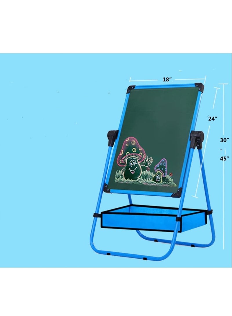 Dry Erase Easel Whiteboard and Chalk board, Double Sided Magnetic Children Art White Board Height Adjustable U-Stand for Kids Home Office whiteboard