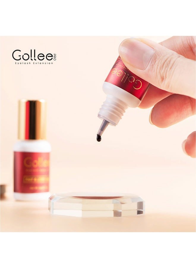 GOLLEEPRO غراء تمديد الرموش احتفاظ طويل - 8 أسابيع / 1 ثانية وقت جفاف / (0.17 أونصة سائلة / 5 مل) غراء رموش لتمديد الرموش أقصى ارتباط / لاصق رموش أسود للاستخدام المهني فقط - Image 5