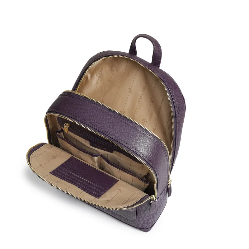 Da Milano Grapevine Monogram Franzy Leather Backpack - Grapevine  | Best Price UAE
