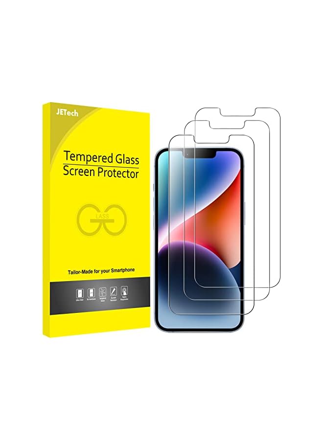 JETech Screen Protector for iPhone 14 6.1-Inch, Tempered Glass Film, 3-Pack - Image 1