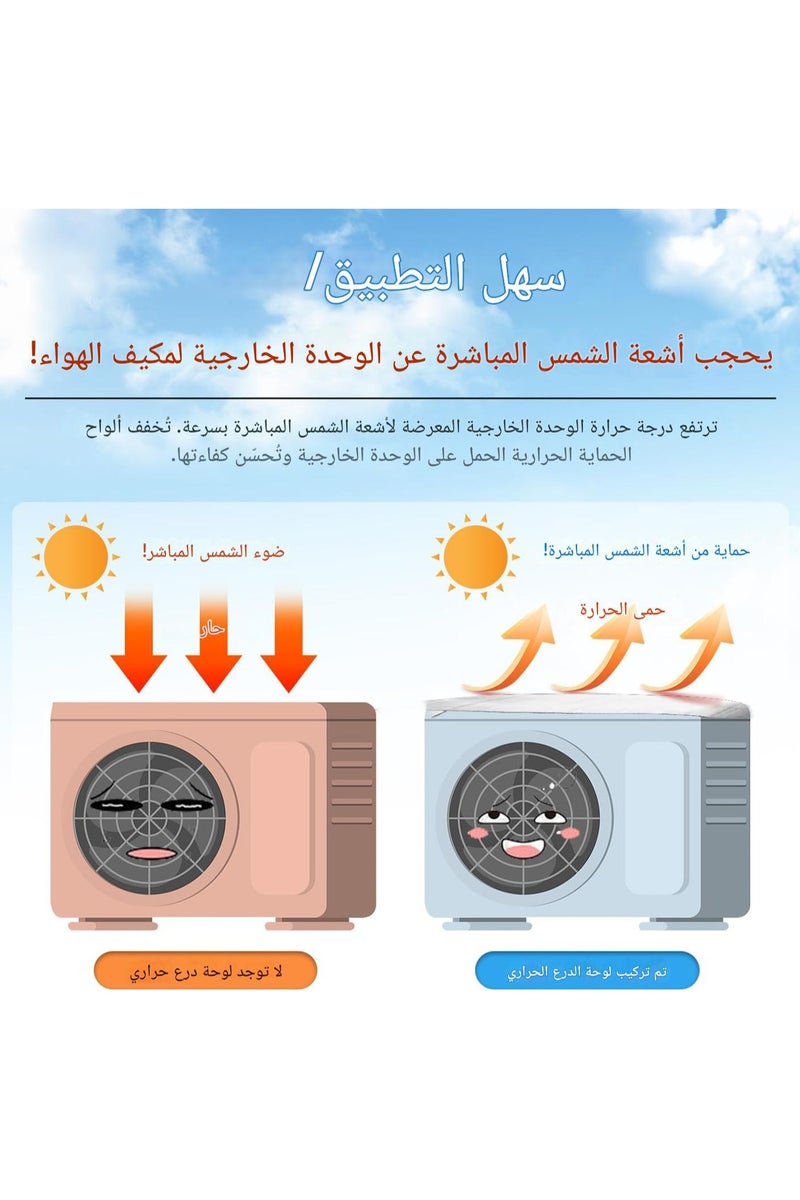 Plan A Air Conditioner Heat Reflector Cover Outdoor Unit – Waterproof Weatherproof Heat Sun Visor for Compressor Protection – Sun Shade Cover Reduce Electricity Consumption and Improve AC Performance - Image 4