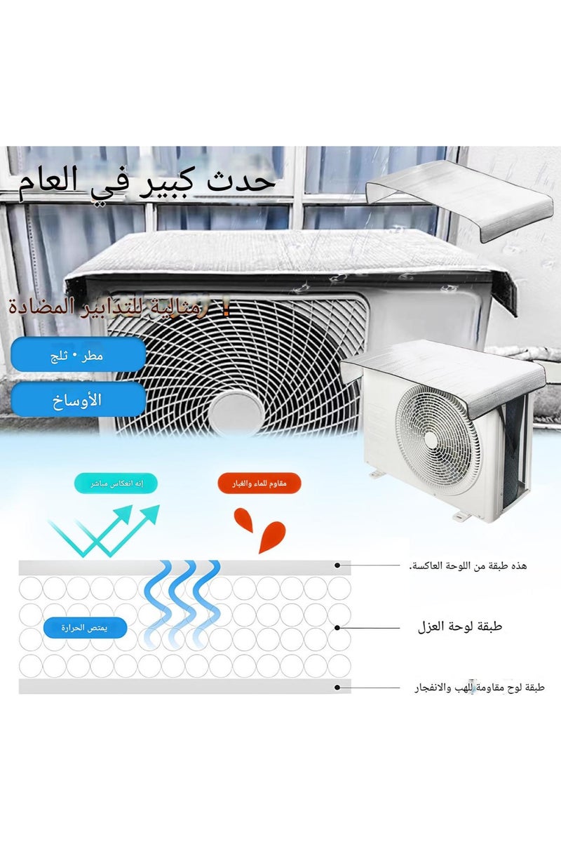 Plan A Air Conditioner Heat Reflector Cover Outdoor Unit – Waterproof Weatherproof Heat Sun Visor for Compressor Protection – Sun Shade Cover Reduce Electricity Consumption and Improve AC Performance - Image 5