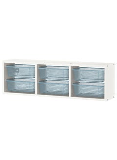 Trofast Wall Storage, White Grey & Blue, 99X21X30 Cm 