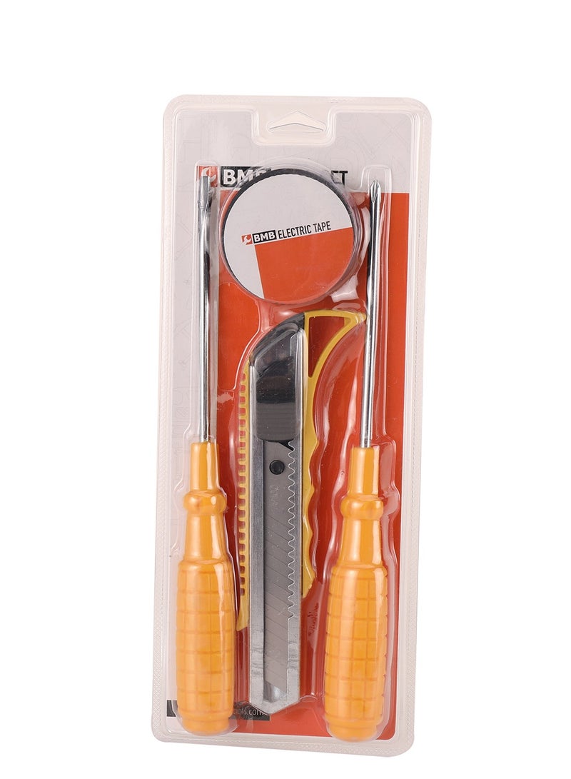 BMB tools Tool Set 4 Pieces With Electric Tape | Multi-uses | Industrial Tool Set | Pliers and Screwdriver | Power & Hand Tools  - Image 4