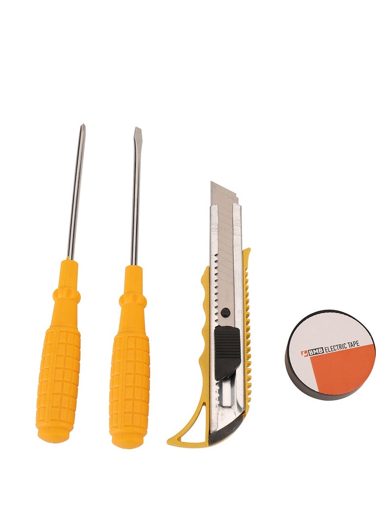 BMB tools Tool Set 4 Pieces With Electric Tape | Multi-uses | Industrial Tool Set | Pliers and Screwdriver | Power & Hand Tools  - Image 2