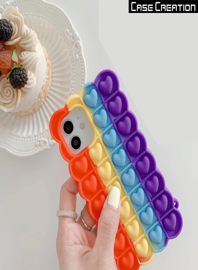 Case Creation Heart Designer Fashion Fidget Case iPhone 7 for Womens, Colorful Push Pop Bubble Cute Toys Game case Autism Stress Relief Series Soft Silicone Cover for Apple iPhone 7 - Image 3