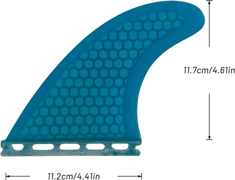 UP SURF Surfboard Tri Fin Single Tab M Size Fiberglass+Honeycomb Surfboard Fin G5 Thruster Set(White/Blue/Orange) - Image 3