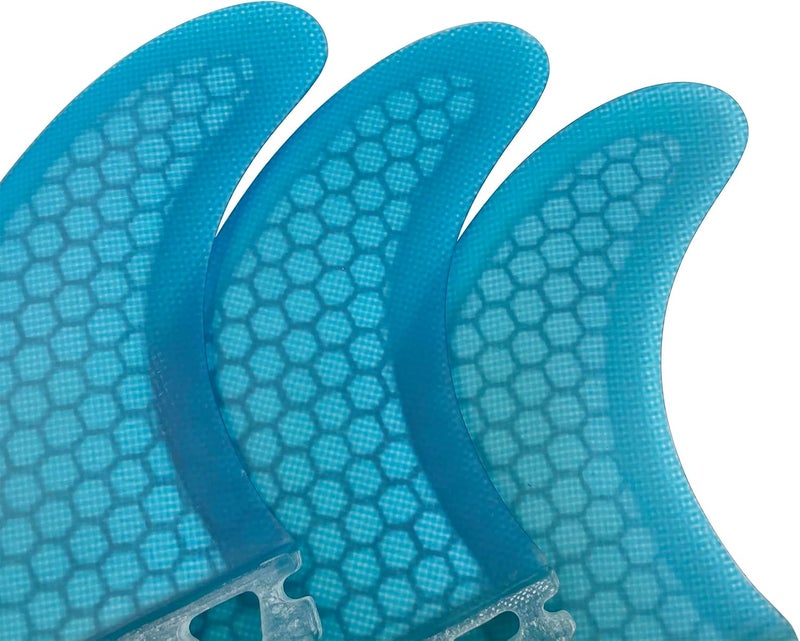 UP SURF Surfboard Tri Fin Single Tab M Size Fiberglass+Honeycomb Surfboard Fin G5 Thruster Set(White/Blue/Orange) - Image 4