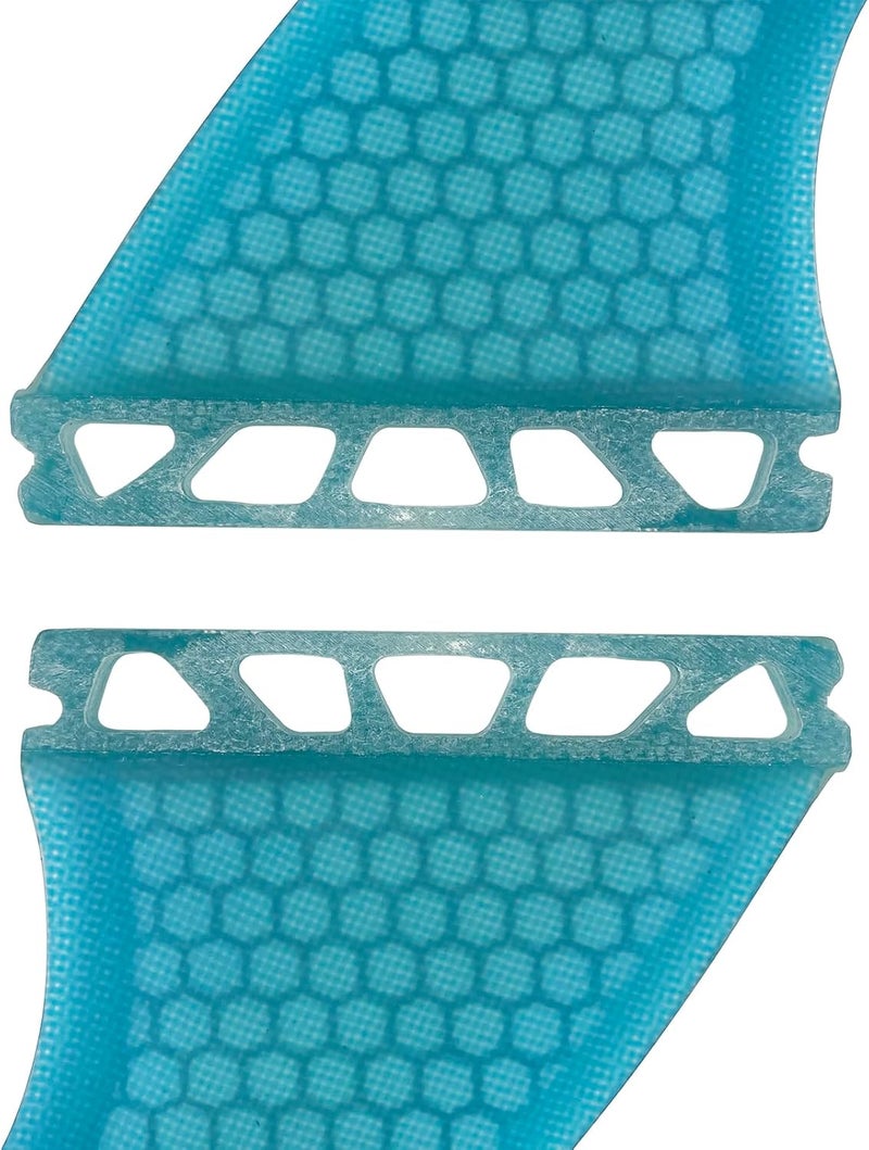 UP SURF Surfboard Tri Fin Single Tab M Size Fiberglass+Honeycomb Surfboard Fin G5 Thruster Set(White/Blue/Orange) - Image 5