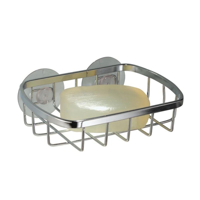 InterDesign Suction Stainless Steel Soap Dish Chrome
