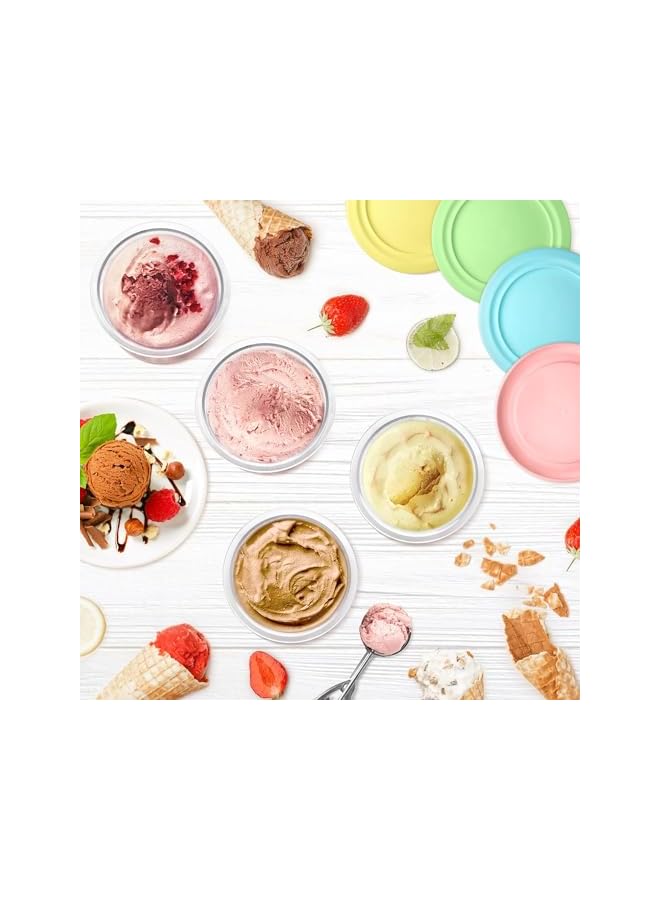 Green Tiger Ice Cream Maker Pints and Lids for Ninja Creami - Compatible with NC300, NC301 & NC299AMZ Series (4 Pack - Blue, Pink, Green, Yellow) - Image 5