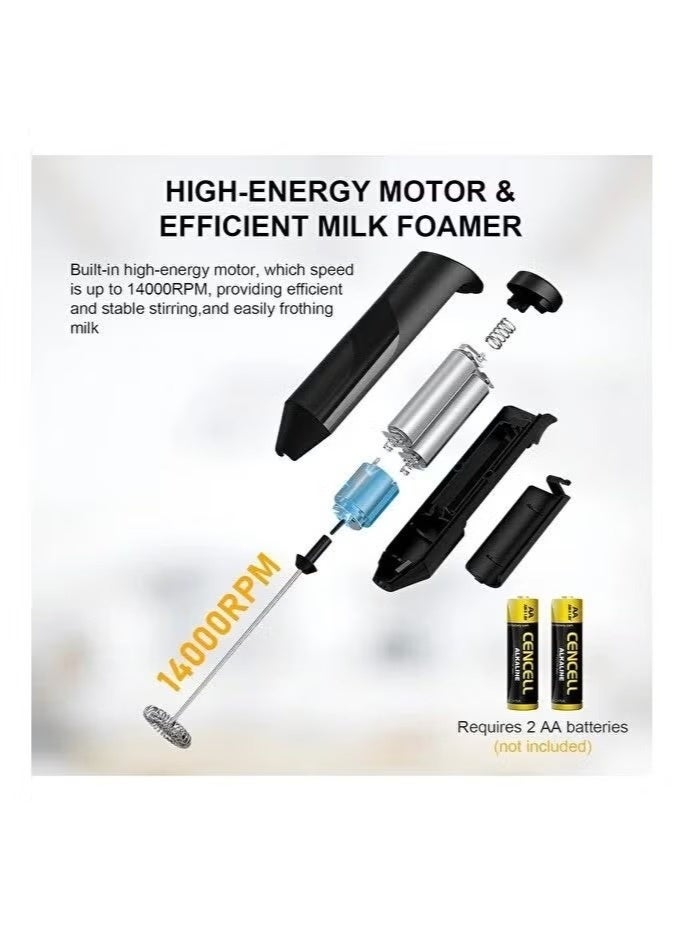 MAKS & CO. Handheld Milk Frother – Battery-Powered Portable Drink Mixer for Coffee, Latte & Cappuccino - Image 3