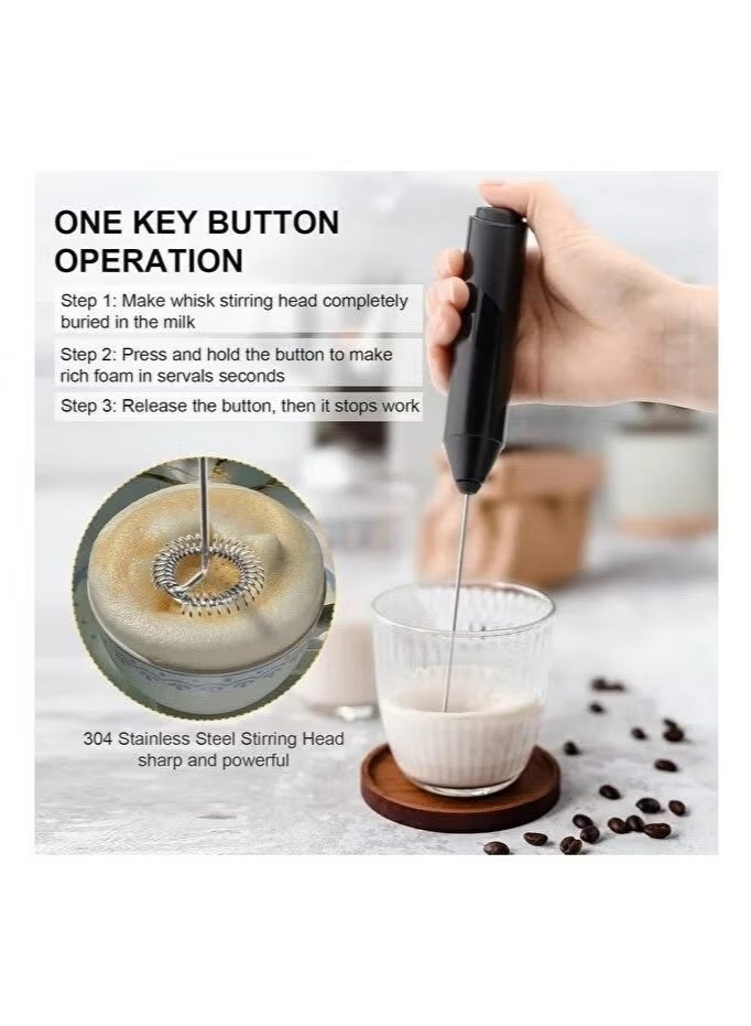 MAKS & CO. Handheld Milk Frother – Battery-Powered Portable Drink Mixer for Coffee, Latte & Cappuccino - Image 5