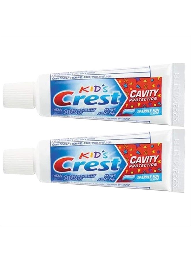Crest Kids Cavity Protection Toothpaste, Sparkle Fun, Travel Size 0.85 oz (24g) - Pack of 2 - Image 1