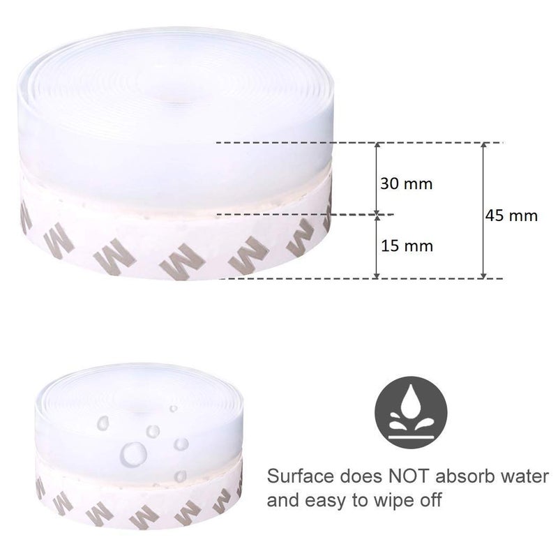 Grofilo Grofilo Silicone Seale Strip StrippingUnder Door Draft Blocker Seal Doors Windows Self Adhesive Sealing Sticker for Gaps in House Insectsproof Soundproof 2 Meter 45 MM  - Image 5