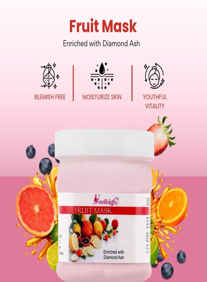 Feelhigh De-Tan Cream and Fruit Face Mask Combo (Pack of 2) Each 500ml - Image 3