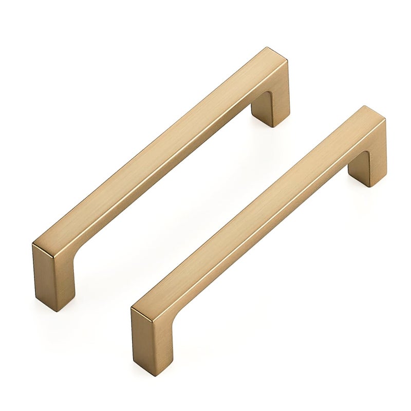 Ravinte 10 Pack Solid 4 Inch Square Cabinet Handles Champagne Bronze Pulls for Drawers and Kitchen Cabinets - Hardware Handles - Image 1