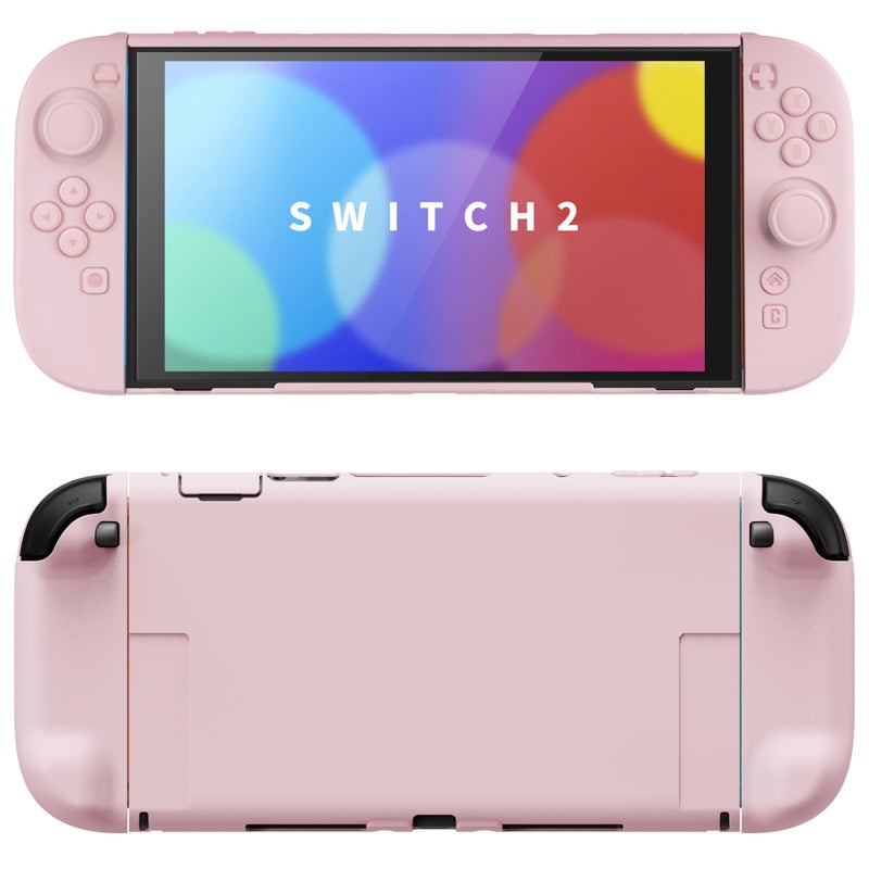 PlayVital Hard Case for Nintendo Switch 2 with Extra Stand Thumb Grip Caps Split Design Dockable Protective FullBody Shell Cover for Nintendo Switch 2 Solid Color Series Cherry Blossoms Pink - Image 2