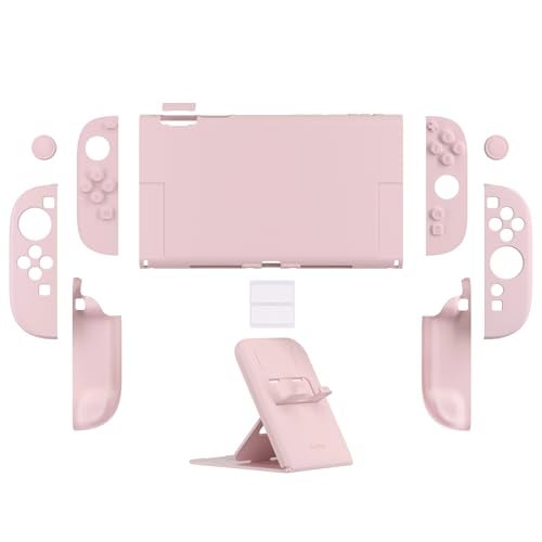 PlayVital Hard Case for Nintendo Switch 2 with Extra Stand Thumb Grip Caps Split Design Dockable Protective FullBody Shell Cover for Nintendo Switch 2 Solid Color Series Cherry Blossoms Pink - Image 3