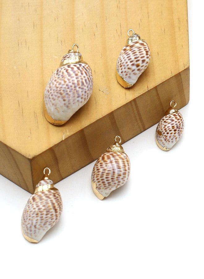 Zotoone 20pcs Natural Shell Pendants Spiral Conch Shell Beach Cowrie Sea Shells Charms Jewelry Charms Ocean Beach Dangle Beads for Nautical Ocean Summer Jewelry Craft Making - Image 3