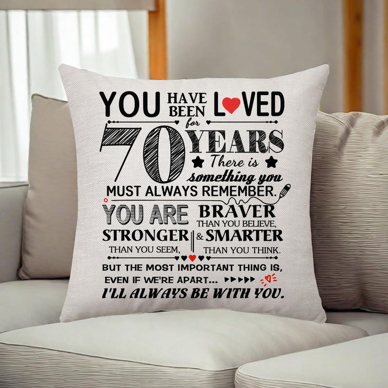Aconesong Turning 70th Gifts Birthday Decorations for Women Throw Pillow Cover for 70th Birthday Gift for 70 Years Old Men Parents Grandparents Auntie Best Friend Idea Appreciation Gifts 45 x 45 cm (70) - Image 2