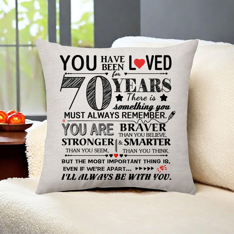 Aconesong Turning 70th Gifts Birthday Decorations for Women Throw Pillow Cover for 70th Birthday Gift for 70 Years Old Men Parents Grandparents Auntie Best Friend Idea Appreciation Gifts 45 x 45 cm (70) - Image 4