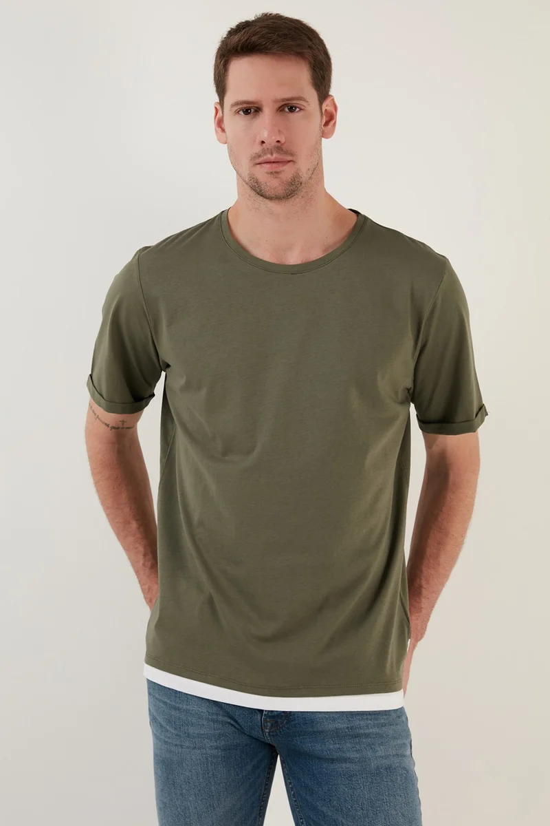 بوراتي 100% Cotton Regular Fit Crew Neck T Shirt Men's T Shirt 5902515