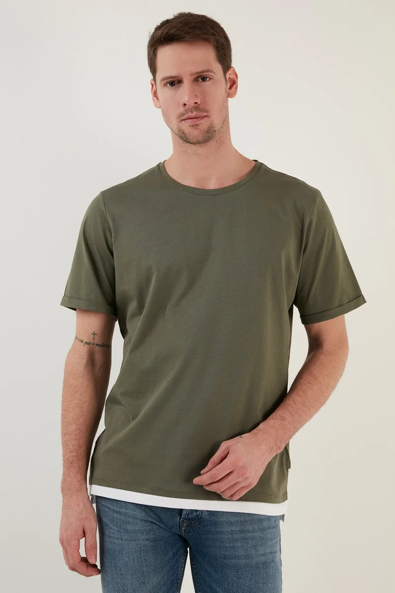 بوراتي 100% Cotton Regular Fit Crew Neck T Shirt Men's T Shirt 5902515