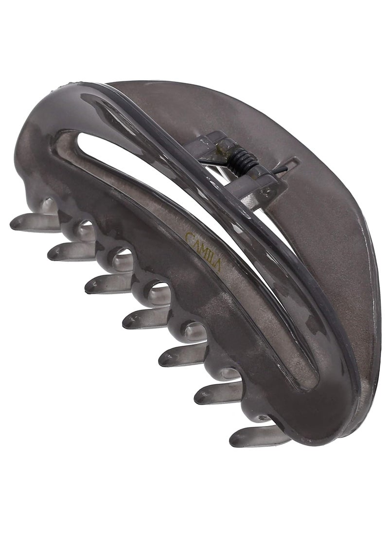 CAMILA - Camila Paris CP3124 French Hair Clip for Women, Gray, Girls Hair Claw Clip Jaw Fashion Durable and Styling Hair Accessories for Women, Luxury Ladies Strong Hold No Slip Grip Clamp, Made in France - Image 1
