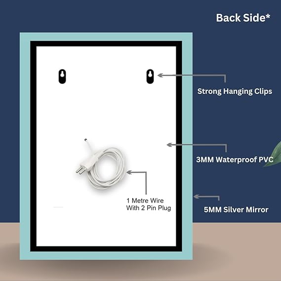 TINITALO Quality Glass Rectangular LED Mirror for Bathroon with Back Light Imported Touch Sensor + Dimmer + White Light + Coold Day Light + Warm Light Total 3 Light Brightness Adjustable LED 303 - Image 4