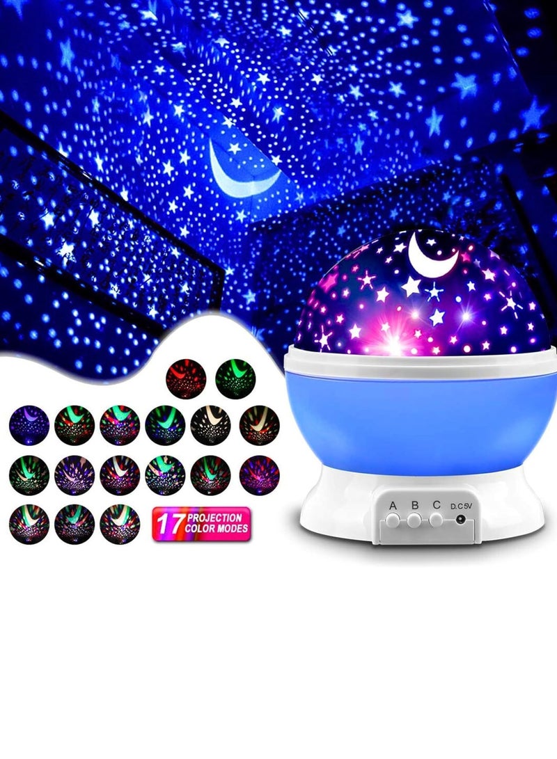ARGT مصباح ضوء النجوم المتحرك – 17 وضعية لونية، ضوء مجرة دوار للأطفال، يعمل بالبطارية وUSB، هدية عيد ميلاد ممتعة للأولاد والبنات من 1-14 سنة، مساعد للنوم، ديكور حضانة - Image 2
