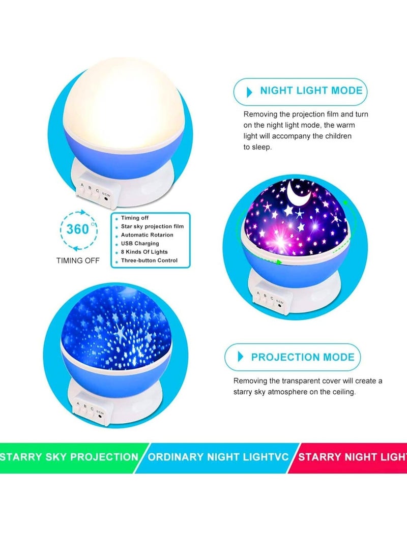 ARGT مصباح ضوء النجوم المتحرك – 17 وضعية لونية، ضوء مجرة دوار للأطفال، يعمل بالبطارية وUSB، هدية عيد ميلاد ممتعة للأولاد والبنات من 1-14 سنة، مساعد للنوم، ديكور حضانة - Image 4