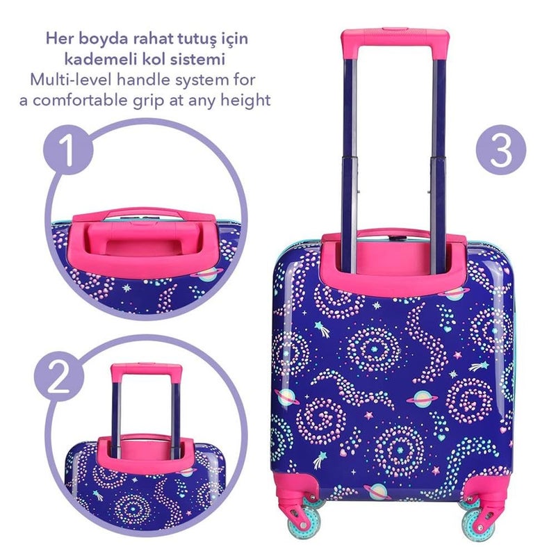 Milk&Moo Kids Carry-On Luggage, 18-Inch Cabin Suitcase with 360° Light-Up Wheels, Adjustable Handle and Name Tag, Travel Trolley Bag for Boys and Girls - Image 5