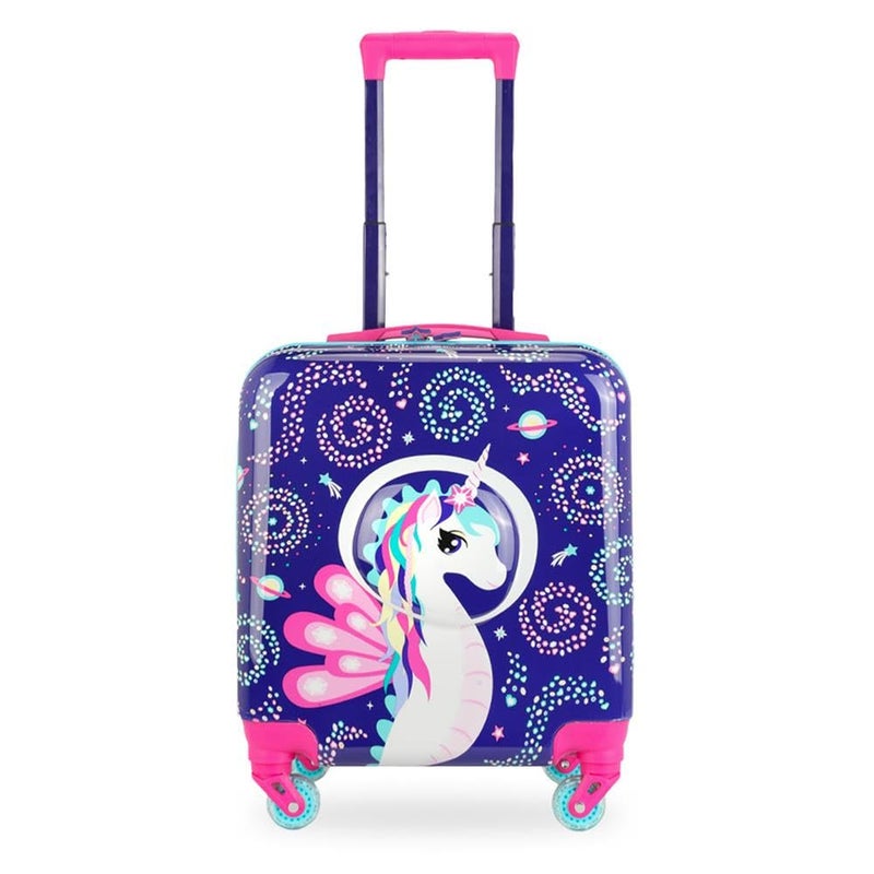 Milk&Moo Kids Carry-On Luggage, 18-Inch Cabin Suitcase with 360° Light-Up Wheels, Adjustable Handle and Name Tag, Travel Trolley Bag for Boys and Girls - Image 1