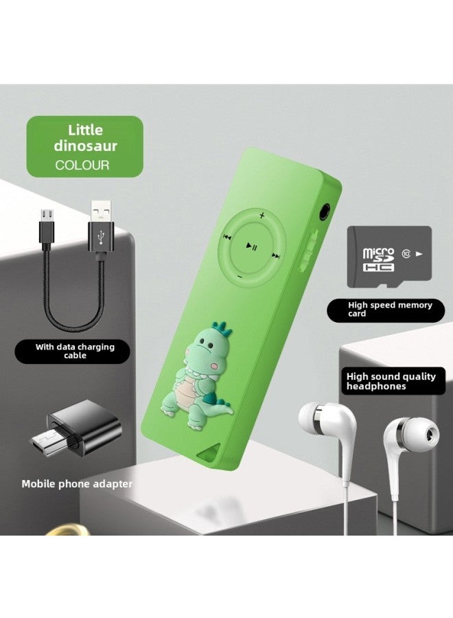 External Mp3 Student Walkman Simple Long Cartoon Sports Card Player With Card Full Set Wholesale-Body Color:Little Dinosaur-Memory Capacity:8GB (Host + Ear + Memory Card + OTG + Lanyard) - Image 1