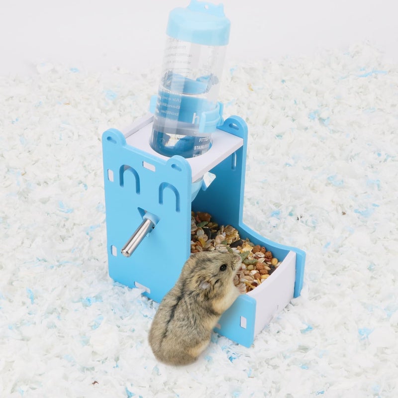 KASTWAVE Assorted trendy color picks 2-in-1 Hamster Water Bottle and Automatic Small Animal Water Feeder with Base - Leak-Proof Hanging Drink Dispenser for Hamsters, Mice, Gerbils, Hedgehogs - Easy Clean, Durable (Blue) Popular practical build - Image 4