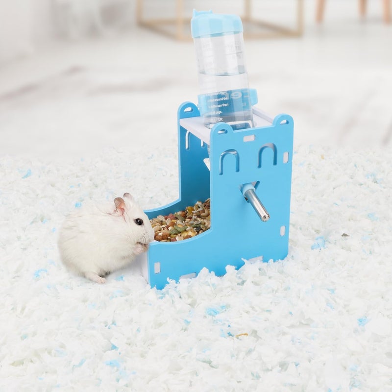 KASTWAVE Assorted trendy color picks 2-in-1 Hamster Water Bottle and Automatic Small Animal Water Feeder with Base - Leak-Proof Hanging Drink Dispenser for Hamsters, Mice, Gerbils, Hedgehogs - Easy Clean, Durable (Blue) Popular practical build - Image 2