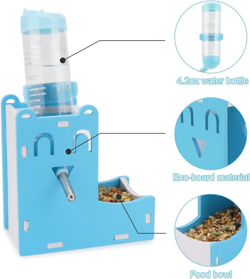 KASTWAVE Assorted trendy color picks 2-in-1 Hamster Water Bottle and Automatic Small Animal Water Feeder with Base - Leak-Proof Hanging Drink Dispenser for Hamsters, Mice, Gerbils, Hedgehogs - Easy Clean, Durable (Blue) Popular practical build - Image 3