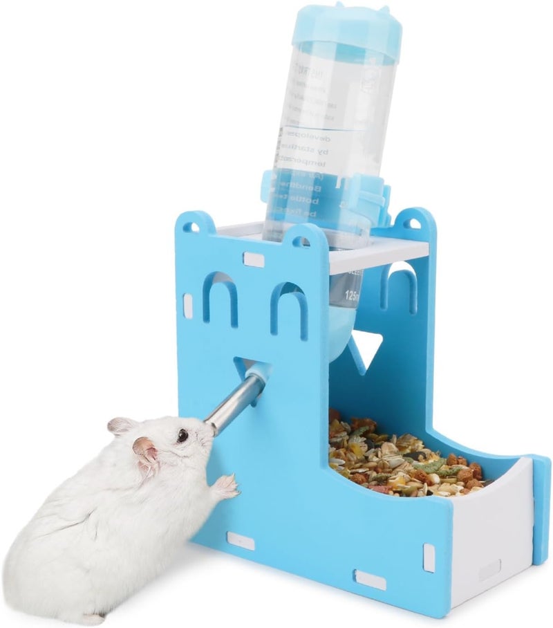 KASTWAVE Assorted trendy color picks 2-in-1 Hamster Water Bottle and Automatic Small Animal Water Feeder with Base - Leak-Proof Hanging Drink Dispenser for Hamsters, Mice, Gerbils, Hedgehogs - Easy Clean, Durable (Blue) Popular practical build - Image 1