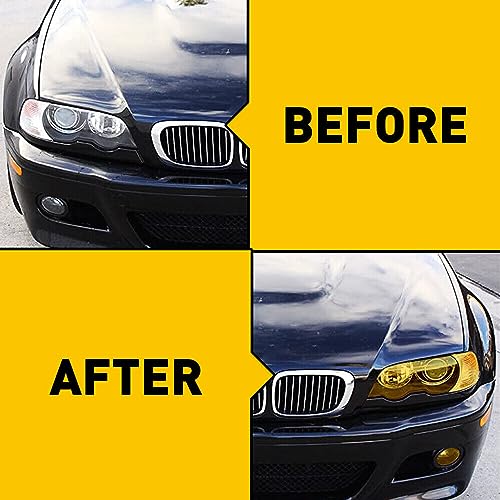 KOMAS 12” X 48” Tint Vinyl Film Sticker Sheet Roll for Car Headlight, Tail Lights, Fog Lights with Squeegee + Cutter (Glossy Yellow) - Image 4