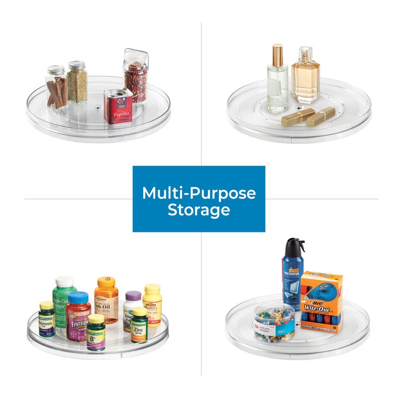 InterDesign iDesign 14.5-Inch Lazy Susan Organizer - Large Lazy Susan Turntable for Cabinet or Pantry, Clear - Image 3