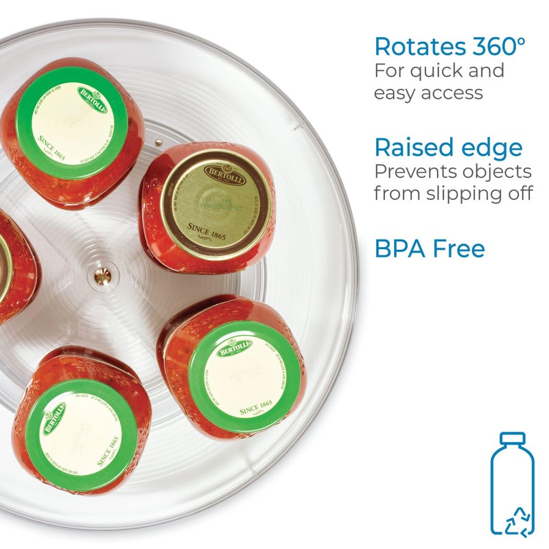 InterDesign iDesign 14.5-Inch Lazy Susan Organizer - Large Lazy Susan Turntable for Cabinet or Pantry, Clear - Image 2