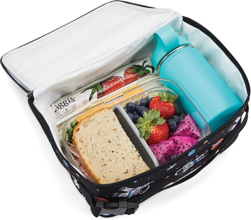 Pac-Kit Freezable Classic Lunch Box, Spaceman, Built with EcoFreeze Technology, Collapsible, Reusable, Zip Closure With Zip Front Pocket and Buckle Handle, Perfect for School Lunches - Image 5