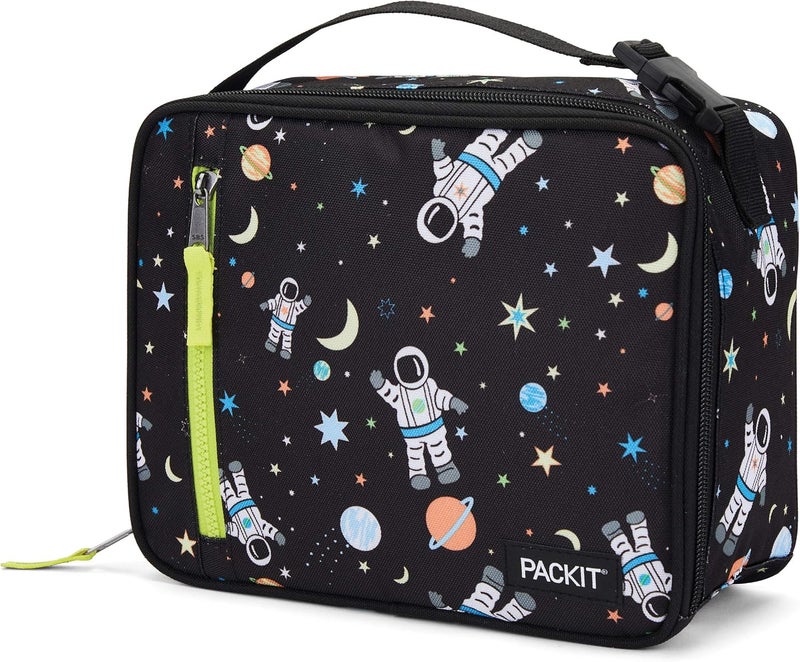 Pac-Kit Freezable Classic Lunch Box, Spaceman, Built with EcoFreeze Technology, Collapsible, Reusable, Zip Closure With Zip Front Pocket and Buckle Handle, Perfect for School Lunches - Image 2