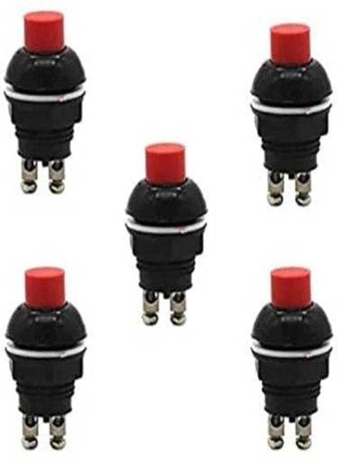 TechSupreme 1A/125V Red Push Button Horn 2PIN Switch - Pack of 5 - Image 1