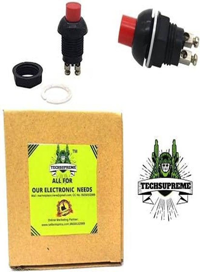 TechSupreme 1A/125V Red Push Button Horn 2PIN Switch - Pack of 5 - Image 2