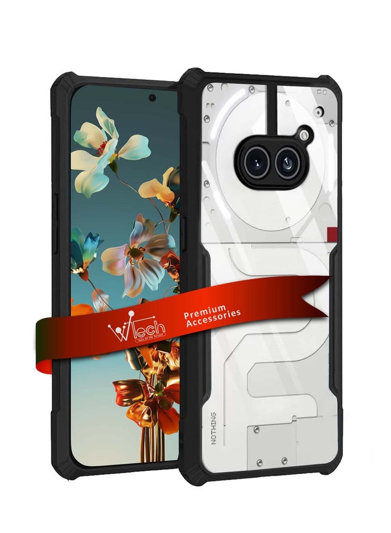 Wtech Nothing Phone (2a) 5G 2024 / Nothing Phone (2a) Plus Hybrid TPU Silicone with Raised Armour Bumpers Slim Case Cover - Black - Image 1