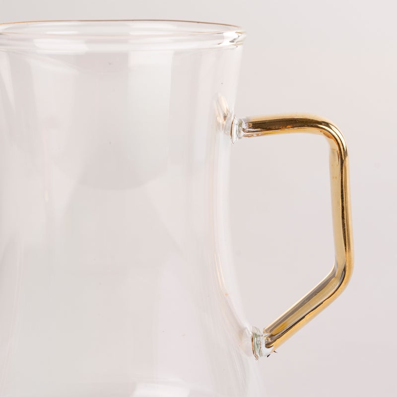 دلتي طقم فناجين قهوة وأكواب شاي بورسلان لون ذهبي وأبيض 18 قطعة - Image 5