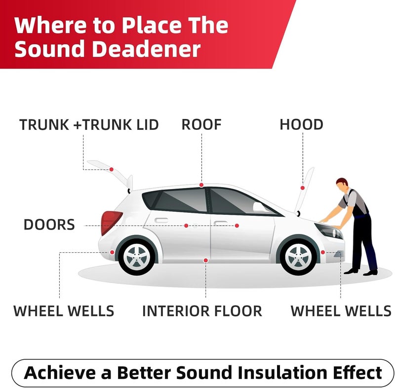 AggSound Pack of 17 Self-Adhesive Sound Insulation Mats, 10 mm Thick, 40 x 33 cm - Image 5